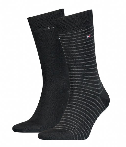 Tommy Hilfiger  Men Small Stripe Sock 2P 2-Pack Black (200)